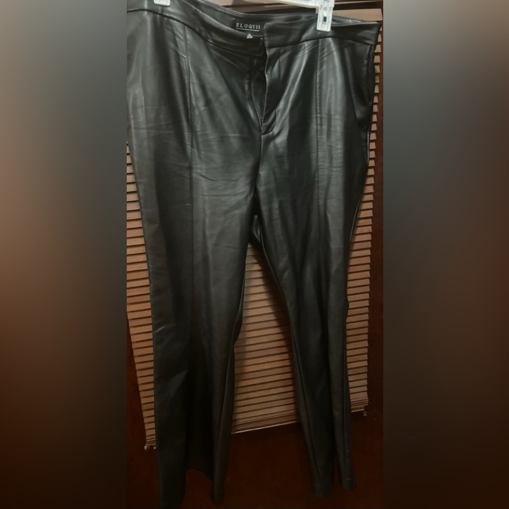 Plus Size Flare Leg Faux Leather Pants